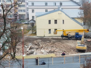 В Бресте на перекрестке улиц Ленина и Гоголя снесли дом
