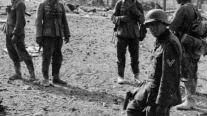 Военнослужащие 45-й пехотной дивизии вермахта с трофейными пистолетами ТТ в Брестской крепости