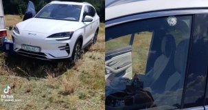 В Бресте дачник взял рогатку и дважды выстрелил по припаркованному на берегу реки автомобилю