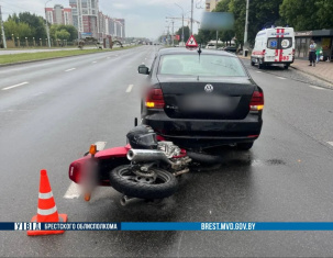В Бресте произошло ДТП с участием мотоциклиста