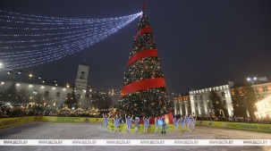 Огни зажгли на главной елке города Бреста