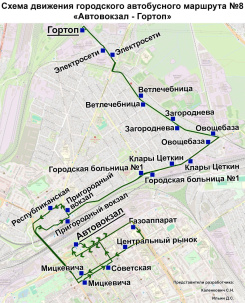В Бресте изменяется схема движения автобуса №8 с 9 сентября
