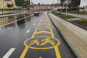 На дорогах Заславля появилась уникальная дорожная разметка