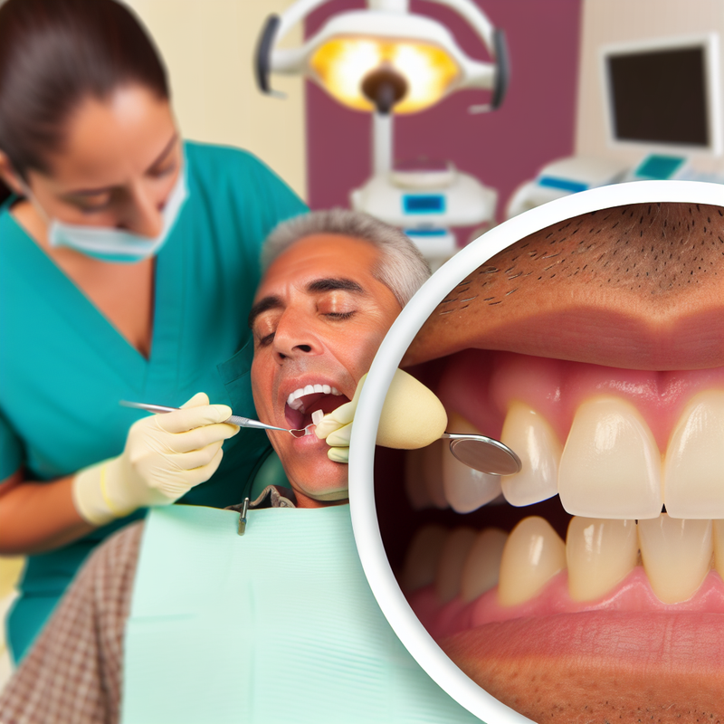 Процесс установки керамических виниров в стоматологической клинике, на переднем плане — зубы пациента, крупный план, видно качественную работу стоматолога