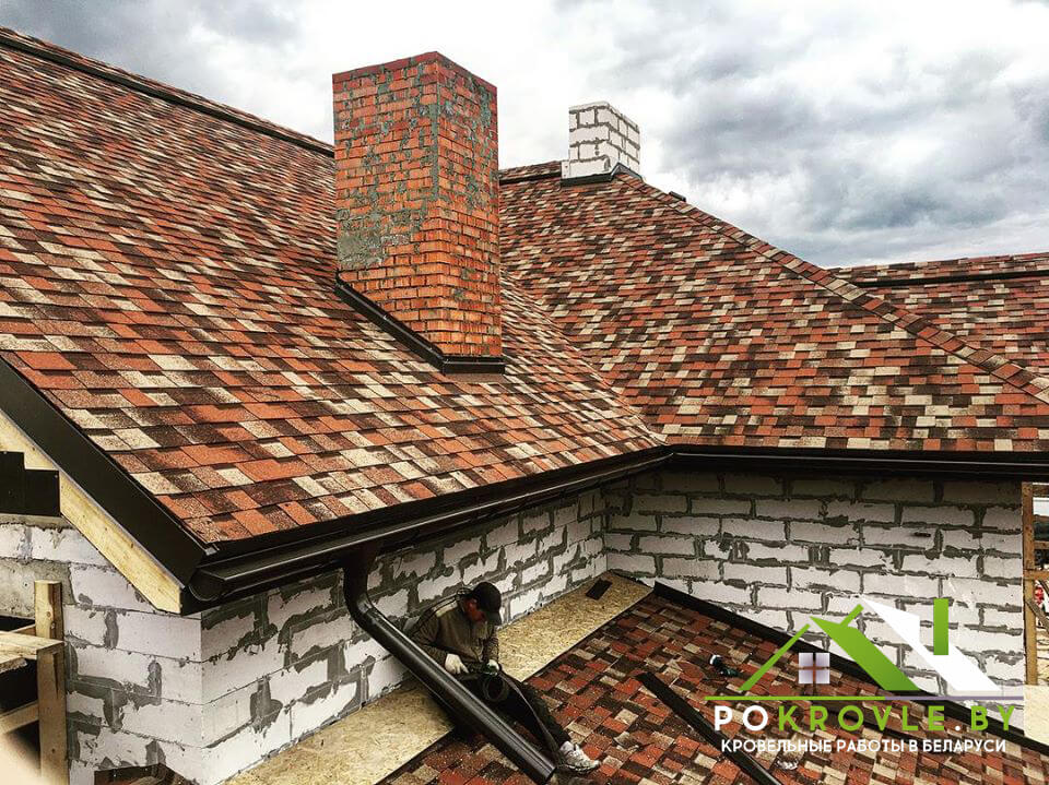 Монтаж гибкой черепицы