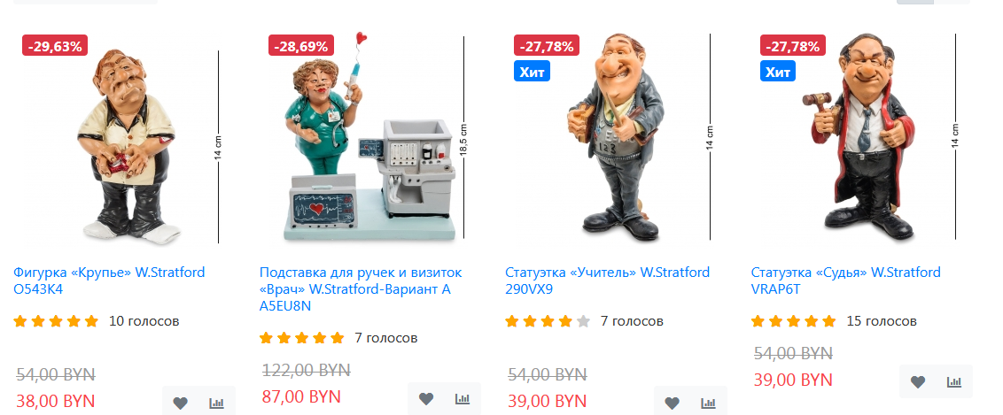 Статуэтки и фигурки 33 подарка