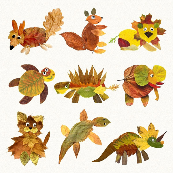 Осенние поделки из шишек и листьев