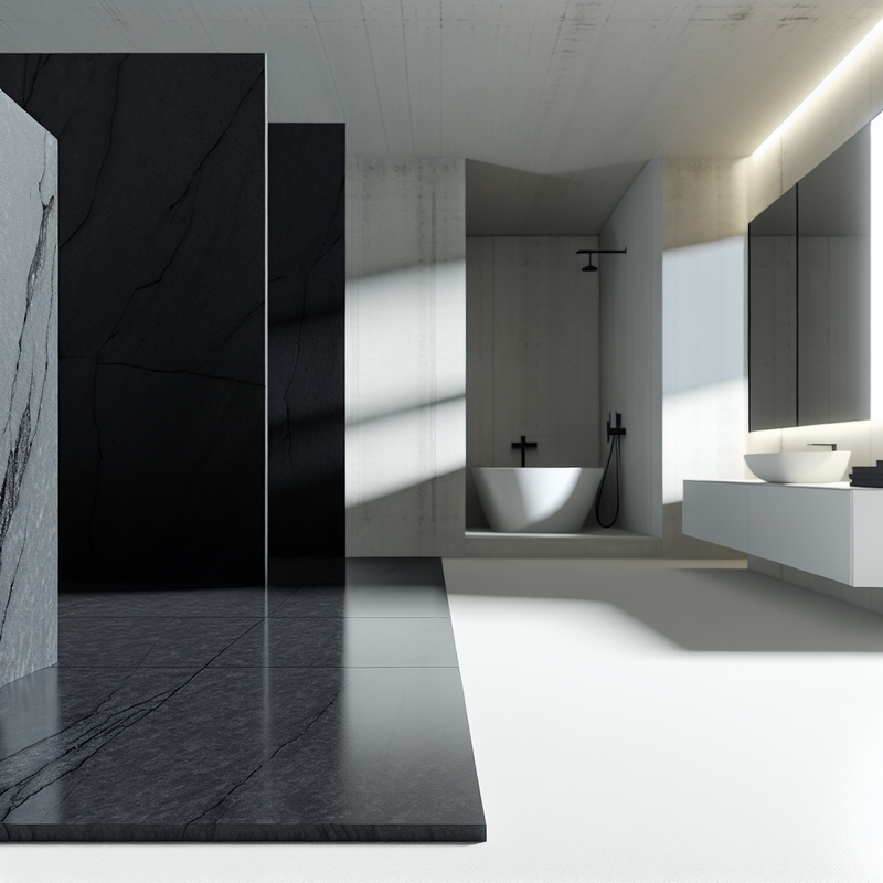 Черный керамогранит в интерьере