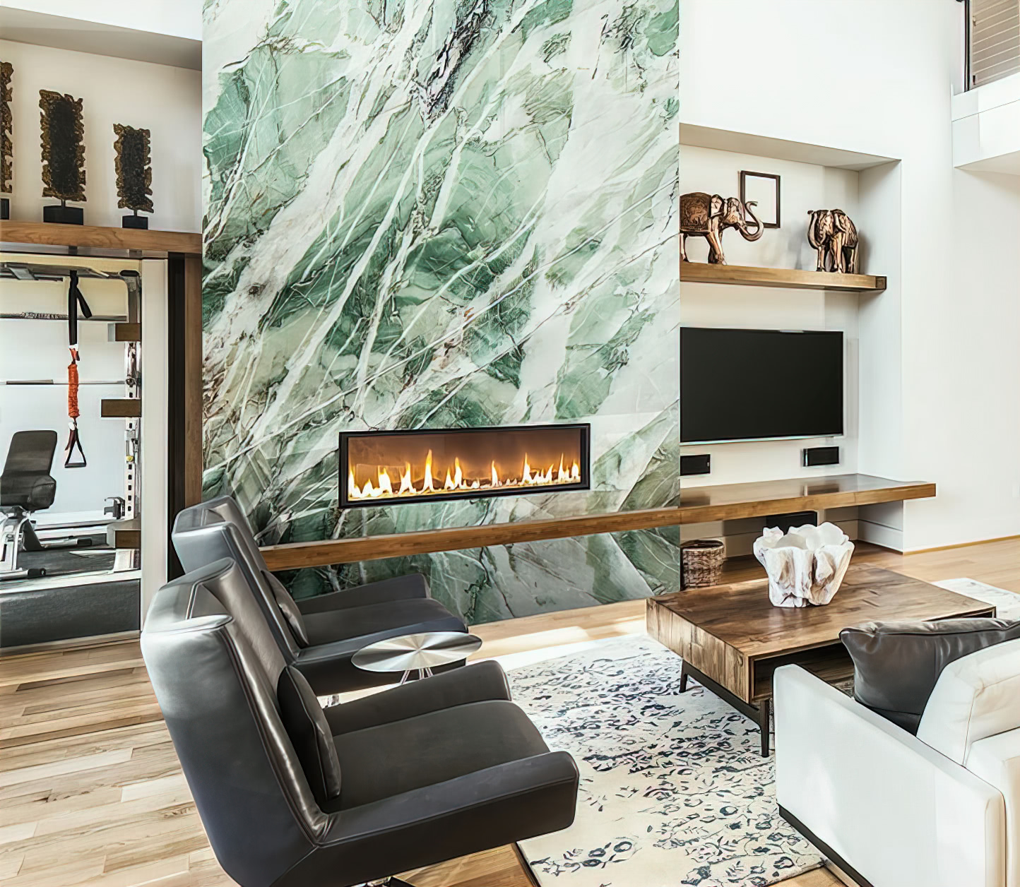 стеновые панели из зеленого кварцита в Москве