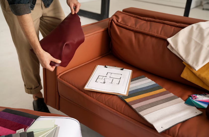 Боковой вид человека, работающего над проектом