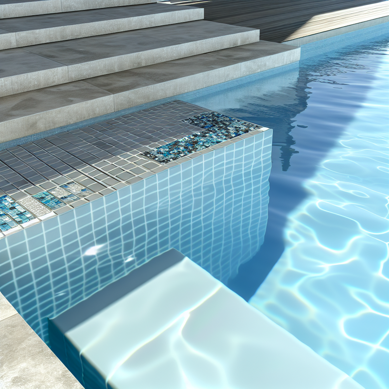 Плитка для бассейна: керамогранит и стеклянная мозаика